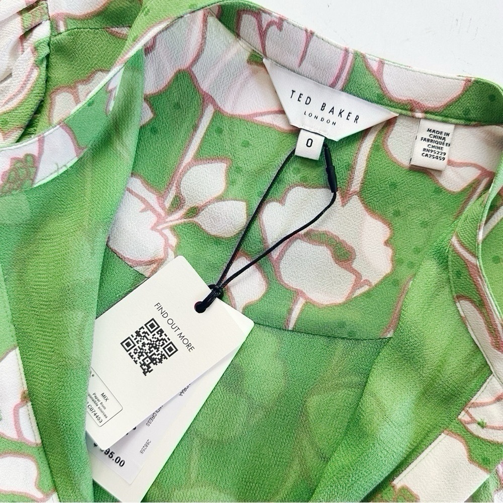 Ted Baker Tindraa Band Collar Midi Dress in Green - Picture 8 of 12
